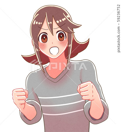 一個惱怒的女孩例證 59236752