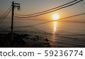日落和電線 59236774