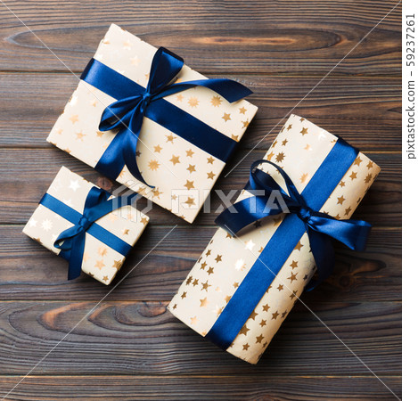 Top view of christmas or other holiday handmade 59237261