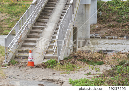Footbridge Typhoon Damaged Dangerous Dangerous 59237293
