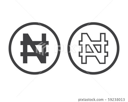 Naira currency sign. Symbol of Nigerian monetary unit. Vector illustration 59238013