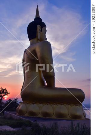 The big golden Buddha statue of Phu Salao temple The big golden Buddha statue of Phu Salao temple 59238097