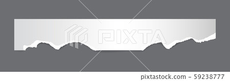 Paper strip with torn edges. Piece of ripped white paper and soft shadow for web and print. Paper strip with torn edges. Piece of ripped white paper and soft shadow for web and print. 59238777