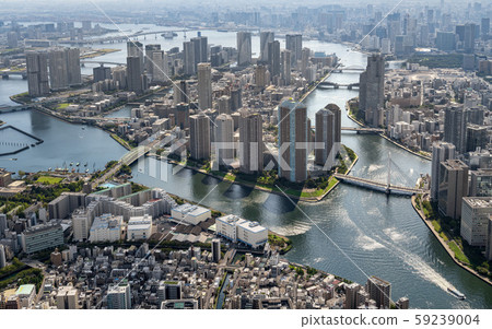 Riverside high-rise apartments in Sumida River Riverside high-rise apartments in Sumida River 59239004