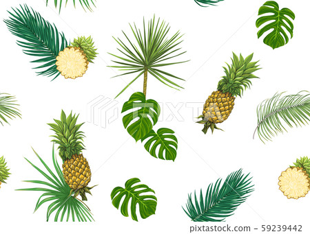 Seamless pattern, background with tropical plants Seamless pattern, background with tropical plants 59239442