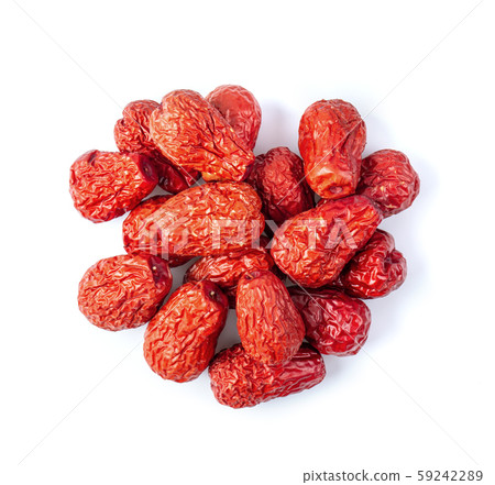 Jujube Chinese dried red date fruit on white 59242289