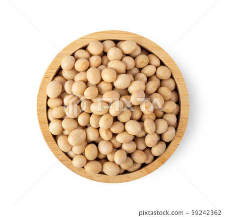 soy beans in wood bowl isolated on white soy beans in wood bowl isolated on white 59242362