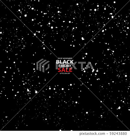 Black friday sale with snow on the black background. Light vector background for your advertise 59243880