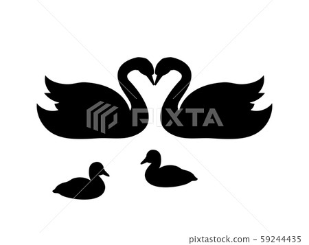 swan bird clipart silhouettes