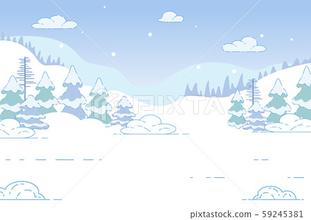 Coniferous Winter Forest. Nature Xmas Landscape Coniferous Winter Forest. Nature Xmas Landscape 59245381