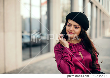 beautiful brunette woman dressed in retro style beautiful brunette woman dressed in retro style 59245415
