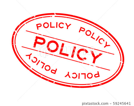 Grunge red policy word oval rubber seal stamp 59245641