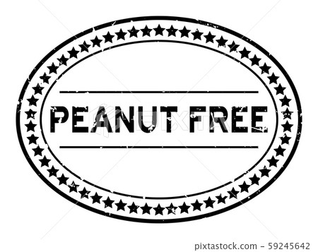 Grunge black peanut free word oval rubber seal stamp  59245642