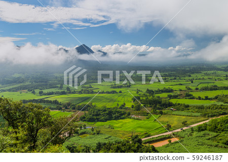 Sunrise with the mist Beautiful landscape for relaxing in thailand Sunrise with the mist Beautiful landscape for relaxing in thailand 59246187