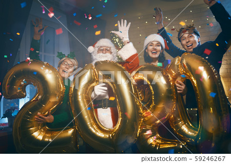 People are having fun and holding numbers 2020. People are having fun and holding numbers 2020. 59246267