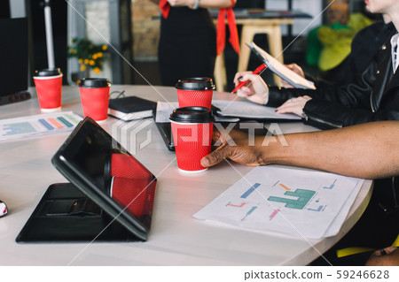 Startup Diversity Teamwork Brainstorming Meeting Concept. Business Team of Coworker Sharing ideas 59246628