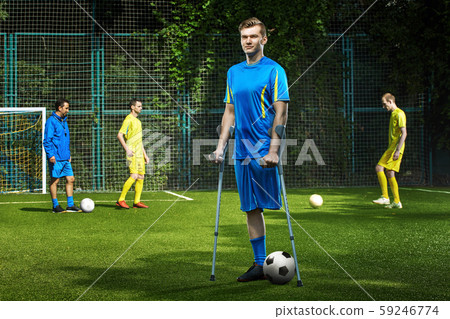 Inclusion soccer player. Cerebral palsy. Amputants Inclusion soccer player. Cerebral palsy. Amputants 59246774