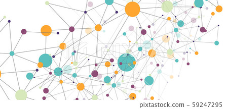 Line points connections geometric abstract background. 59247295