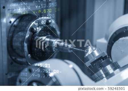 The abstract scene of 5-axis CNC milling machine 59248301