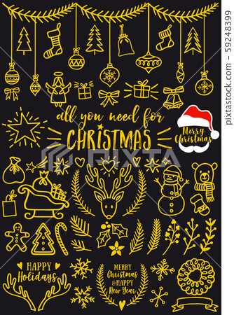 Gold Christmas vector design elements 59248399