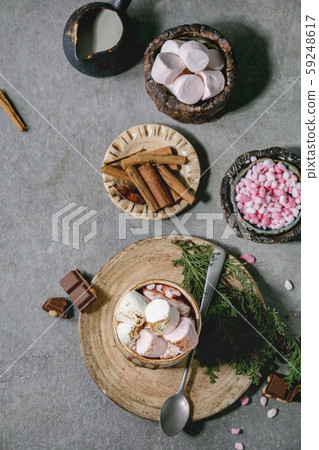 Hot chocolate with marshmallow Hot chocolate with marshmallow 59248617