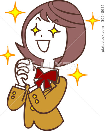 米色制服的女學生充滿希望 59248655