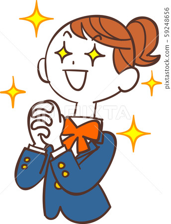 藍色制服的女學生充滿希望 59248656