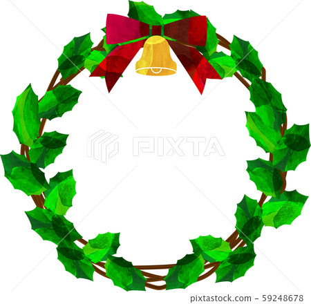 Illustration _ Christmas _ Wreath _ Ribbon _ Vector _ Cutout Style 59248678