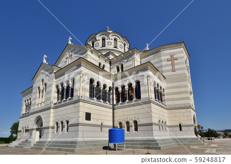 The Vladimir Cathedral in Chersonesos Orthodox church,Crimea The Vladimir Cathedral in Chersonesos Orthodox church,Crimea 59248817