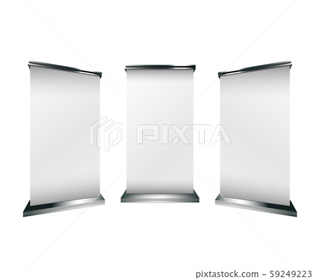 Roll up banner illustration design stand. 59249223