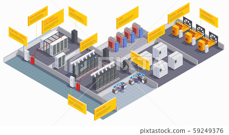 Data Center Isometric Composition 59249376