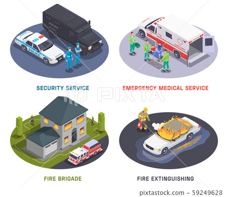 Emergency Services Isometric Compositions  59249628