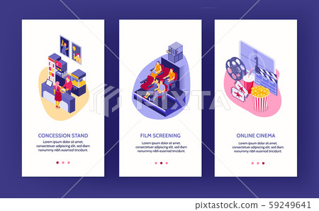 Isometric Cinema Banners Set 59249641