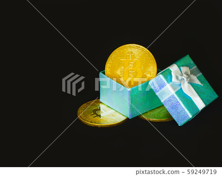 bitcoin in gift boxes of blue bitcoin in gift boxes of blue 59249719