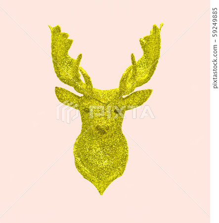 Creative golden fab Christmas reindeer made of Creative golden fab Christmas reindeer made of 59249885