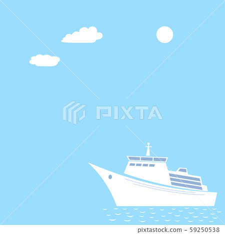 Ocean liner summer vacation cruise on blue background design template Ocean liner summer vacation cruise on blue background design template 59250538