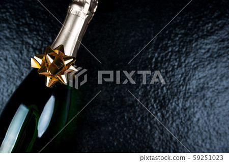 champagne glasses on black background 59251023