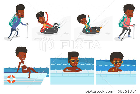 Vector set of traveling people. Vector set of traveling people. 59251314