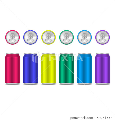 Realistic Detailed 3d Blank Color Metal Can... - Stock Illustration ...