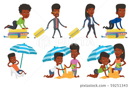 Vector set of traveling people. Vector set of traveling people. 59251343