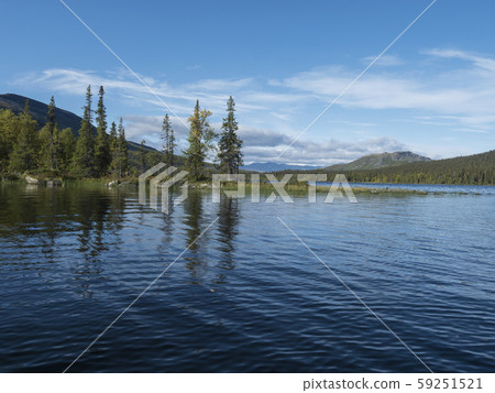 Beautiful morning over lake Sjabatjakjaure in Beautiful morning over lake Sjabatjakjaure in 59251521