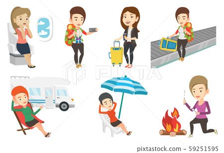 Vector set of traveling people. Vector set of traveling people. 59251595