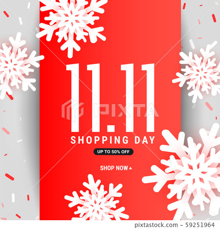 Big 11.11 sale vector discount card template with 59251964