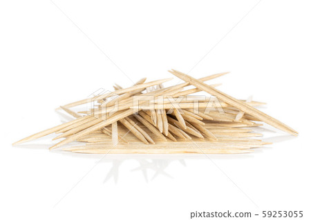 Wooden brown toothpick isolated on white Wooden brown toothpick isolated on white 59253055