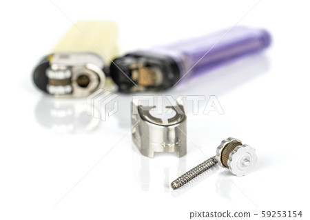 Plastic lighter isolated on white Plastic lighter isolated on white 59253154