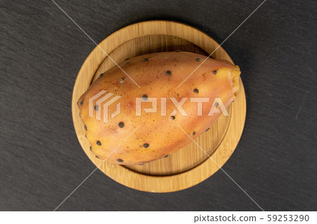 Green prickly pear on grey stone Green prickly pear on grey stone 59253290