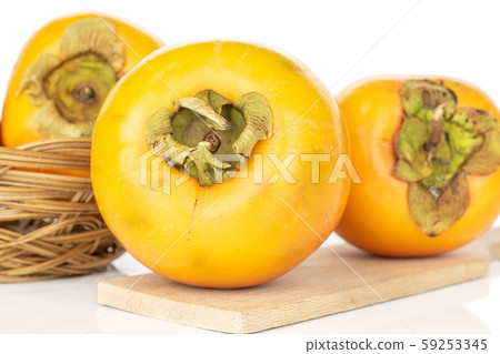 Sweet orange persimmon isolated on white 59253345