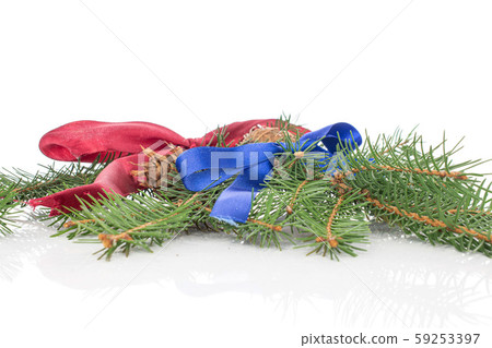 Christmas tree branch isolated on white Christmas tree branch isolated on white 59253397