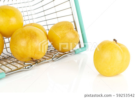 Fresh yellow plum isolated on white Fresh yellow plum isolated on white 59253542
