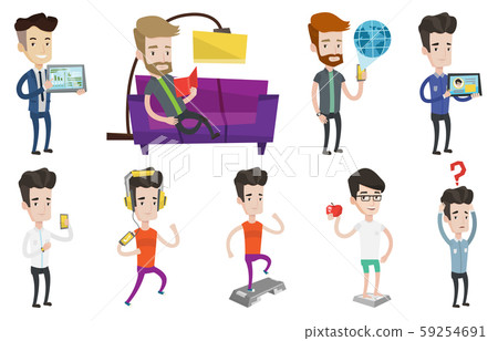 Vector set of people using modern technologies. Vector set of people using modern technologies. 59254691
